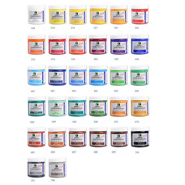 [ TÂM TÂM ]-Màu Acrylic Maries, MARIE'S hủ 100ml link 1/2-