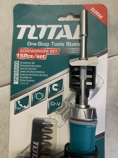 Tacsd30156 Bộ tua vít tự động 15 chi tiết tiện lợi Total