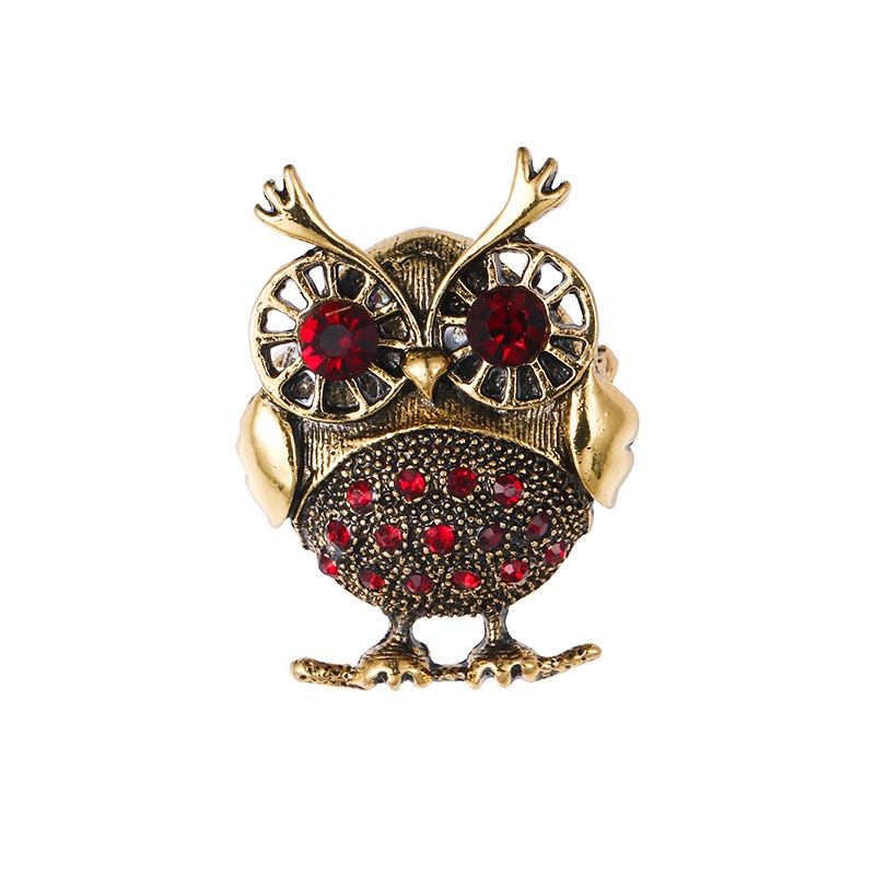 New Rhinestone Owl Brooches for Women Vintage Fashion Animal Brooch Pin Kids Gift Small Jewelry