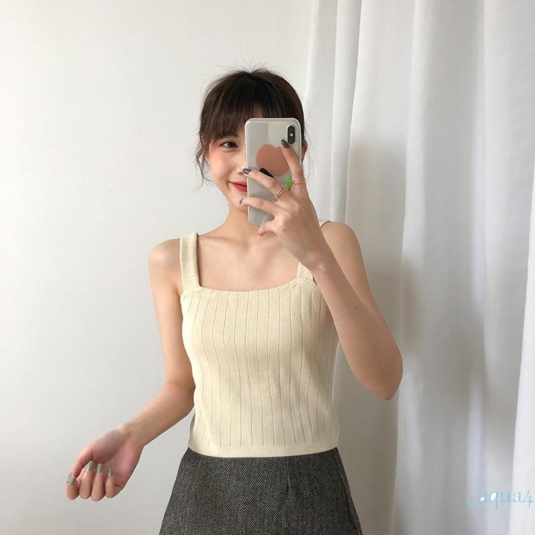 Áo Tank Top Không Tay Màu Trơn Thời Trang Cho Nữ