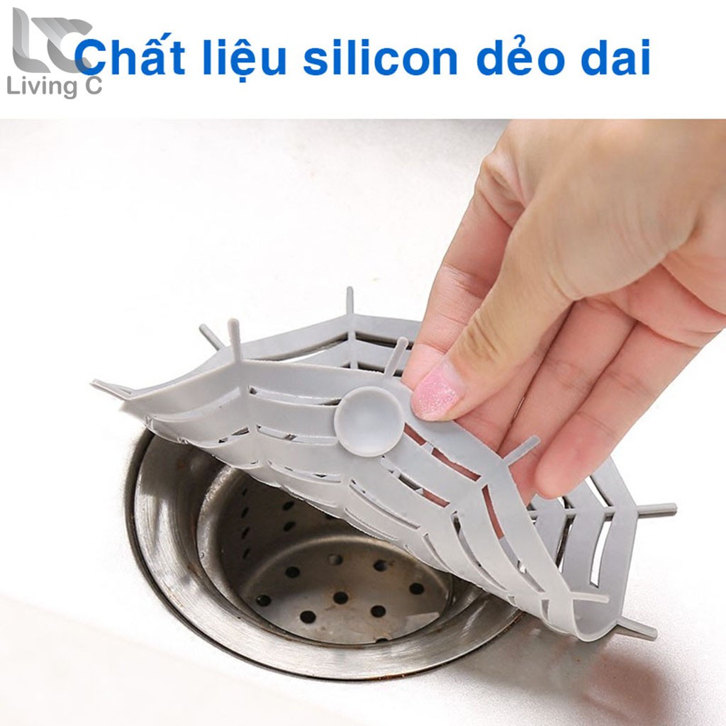 Miếng silicon chặn rác lọc rác bồn rửa chén bát, cống thoát nước nhà tắm Living C , ngăn ngừa tắc cống hiệu quả _L20