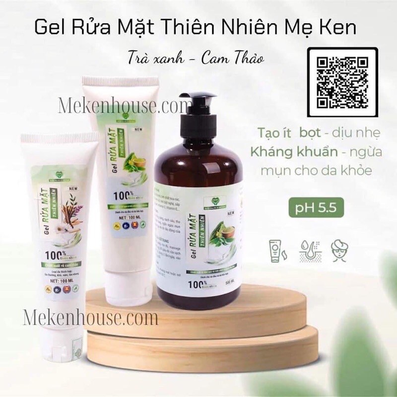 Gel rửa mặt thiên nhiên Mẹ Ken 100ml