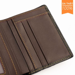 Ví nam da bò dập vân cá sấu Fttleather mã VB0143