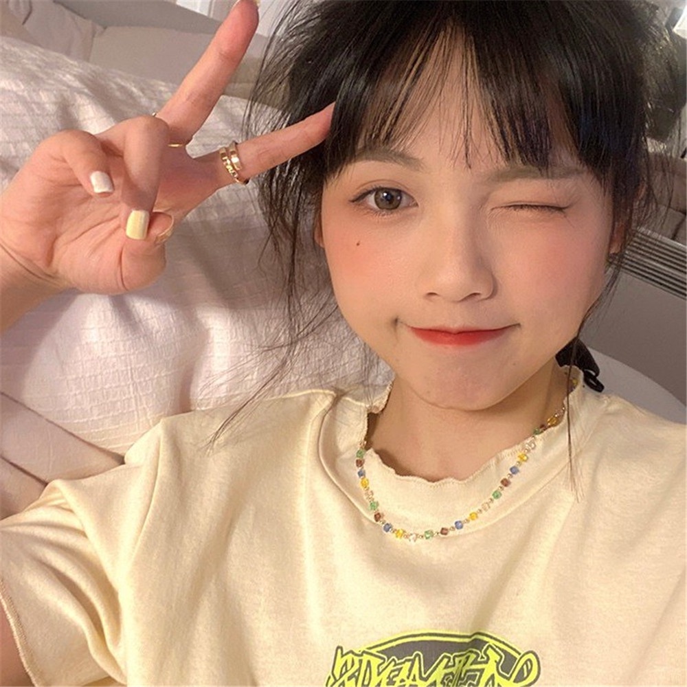 Vòng cổ Chuỗi Hạt Pha Lê Nhiều Màu Thanh Lịch Cổ Điển Thời Trang Cho Nữ