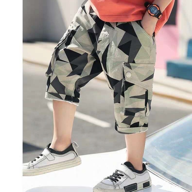 Quần kaki rằn ri dáng lửng cho bé trai  N01147
