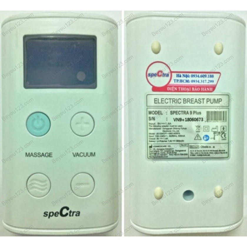 Máy hút sữa điện đôi cao cấp Spectra 9S / Spectra 9PLUS 9+ màn hình LCD - 9PLUS có tích pin sạc