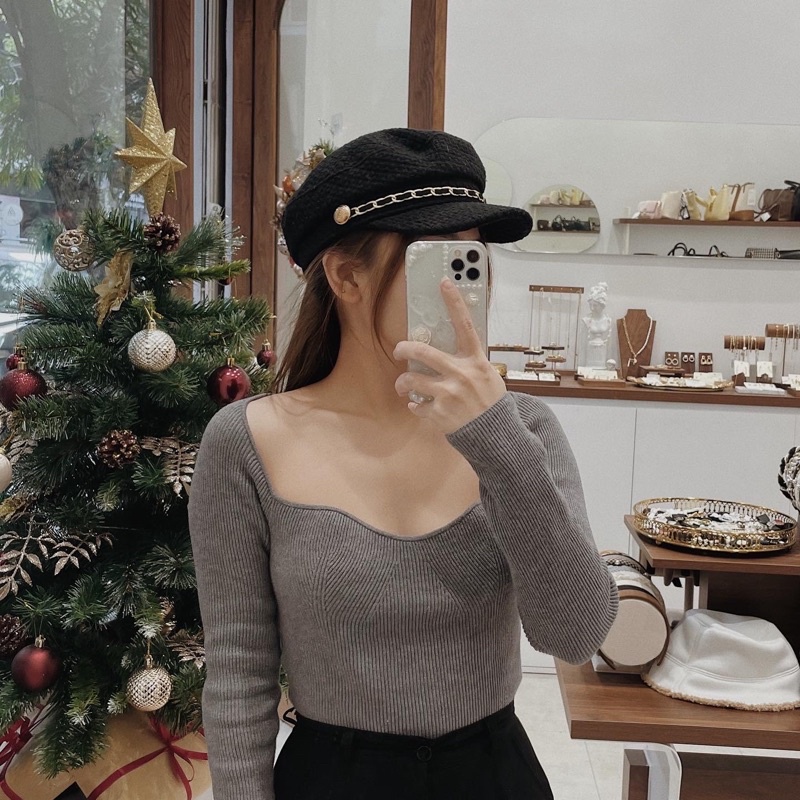 Larosa: Mũ beret vải tweet sang chảnh Hàn Quốc 2021 [M023]