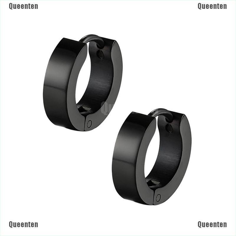 ★Queen★1 Pair PUNK Men Women Hoop Ear Stud Stainless Steel Earring Hoop Piercing