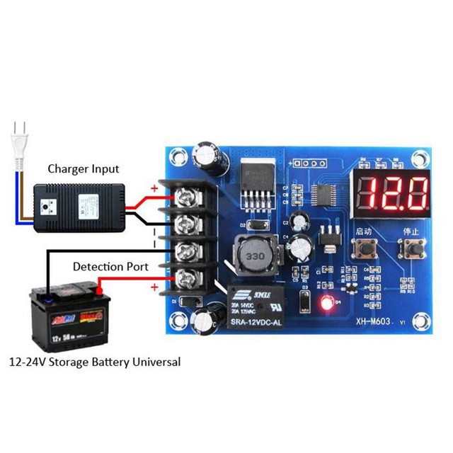 MODULE MẠCH KIỂM SOÁT VÀ ĐIỀU KHIỂN TỰ ĐỘNG SẠC BÌNH ẮC QUY XH-M601 XH-M602 XH-M603 XH-M604  DC 12V 3.7-120V 24V 6-60V