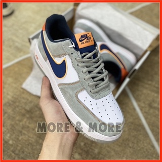 Giày Sneaker AF1 cổ thấp xám vệt xanh than