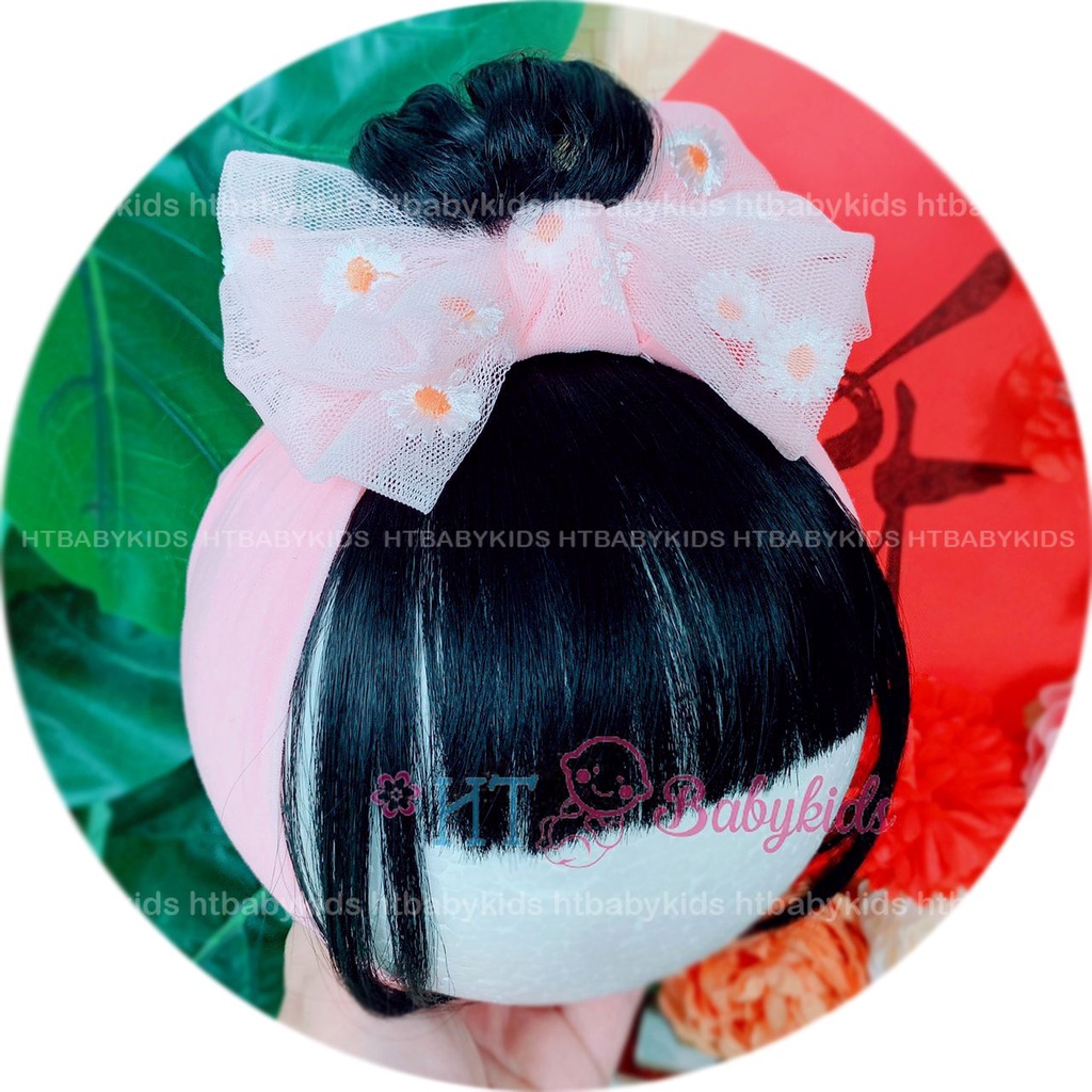 Turban Tóc Giả Búi 1 Chỏm Cho Bé Gái Tết
