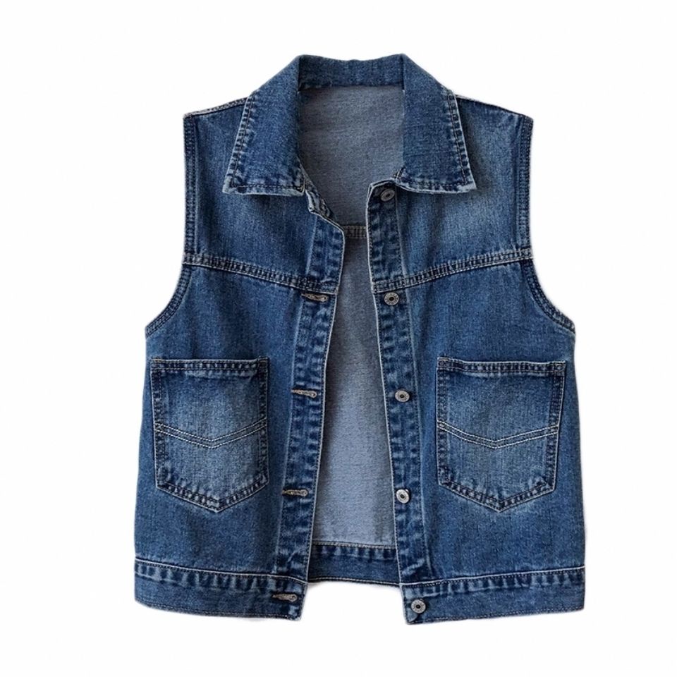 Áo Khoác Denim Không Tay Phong Cách Hàn Quốc Dành Cho Nữ