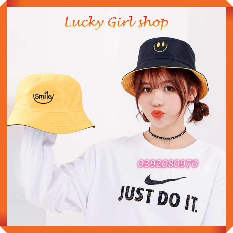 [HOT] Nón Bucket Mũ Tai Bèo 2 Mặt Unisex Phong Cách Hàn Quốc Vải Cotton 100% Dày Dặn Form Chuẩn 58-60cm -Lucky Girl shop