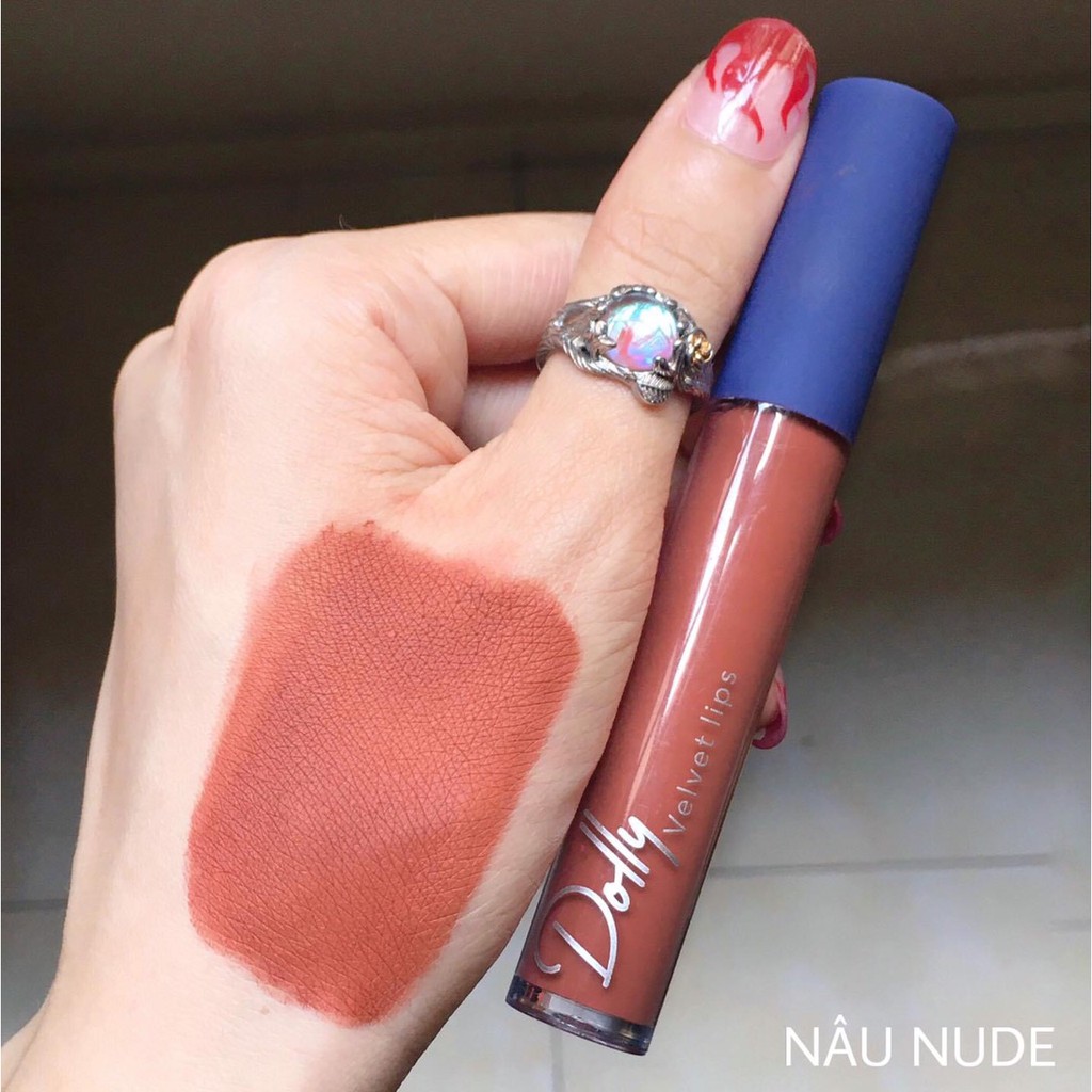 Mua 1 Tặng 1 dưỡng môi [Nâu Tây  ]Son Cao Cấp Dolly Velvet Lips Blue Classic 2020