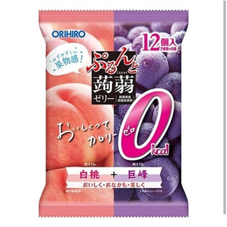 Thạch trái cây orihiro vị đào và nho tím gói 216ggg
