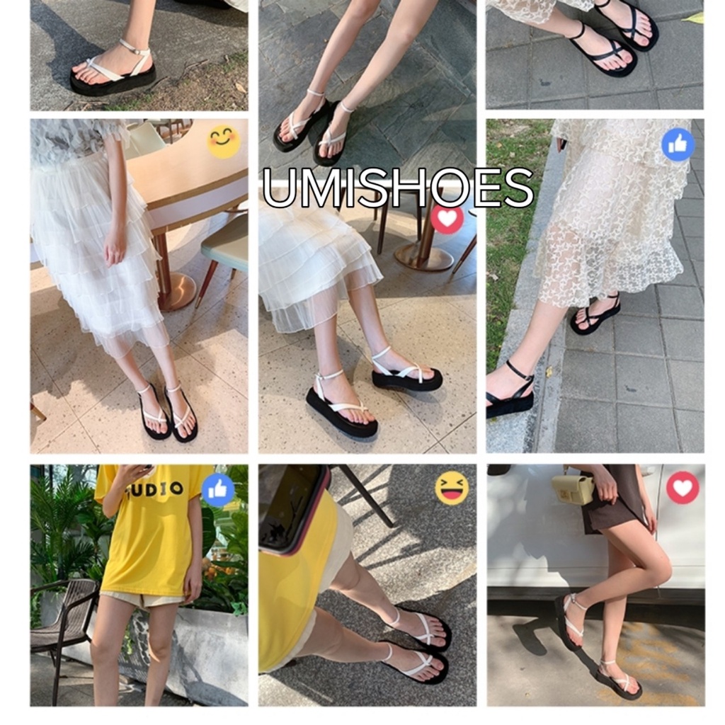 GIày Sandal Nữ Xỏ Ngón Kẹp Quai Mảnh Chéo Mũi tròn Đế Bằng Cao hot trend mới đơn giản đi chơi đi biển xinh đẹp