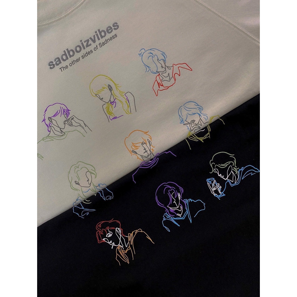 Áo thun SADBOIZ TOSS, SADBOIZVIBES TOSS WHITE/BLACK, hàng có SẴN / SADBOIZ Chính Hãng, Mua kèm deal sock (Túi tote)