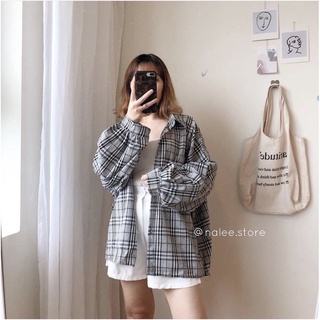 sơ mi kẻ tay bồng