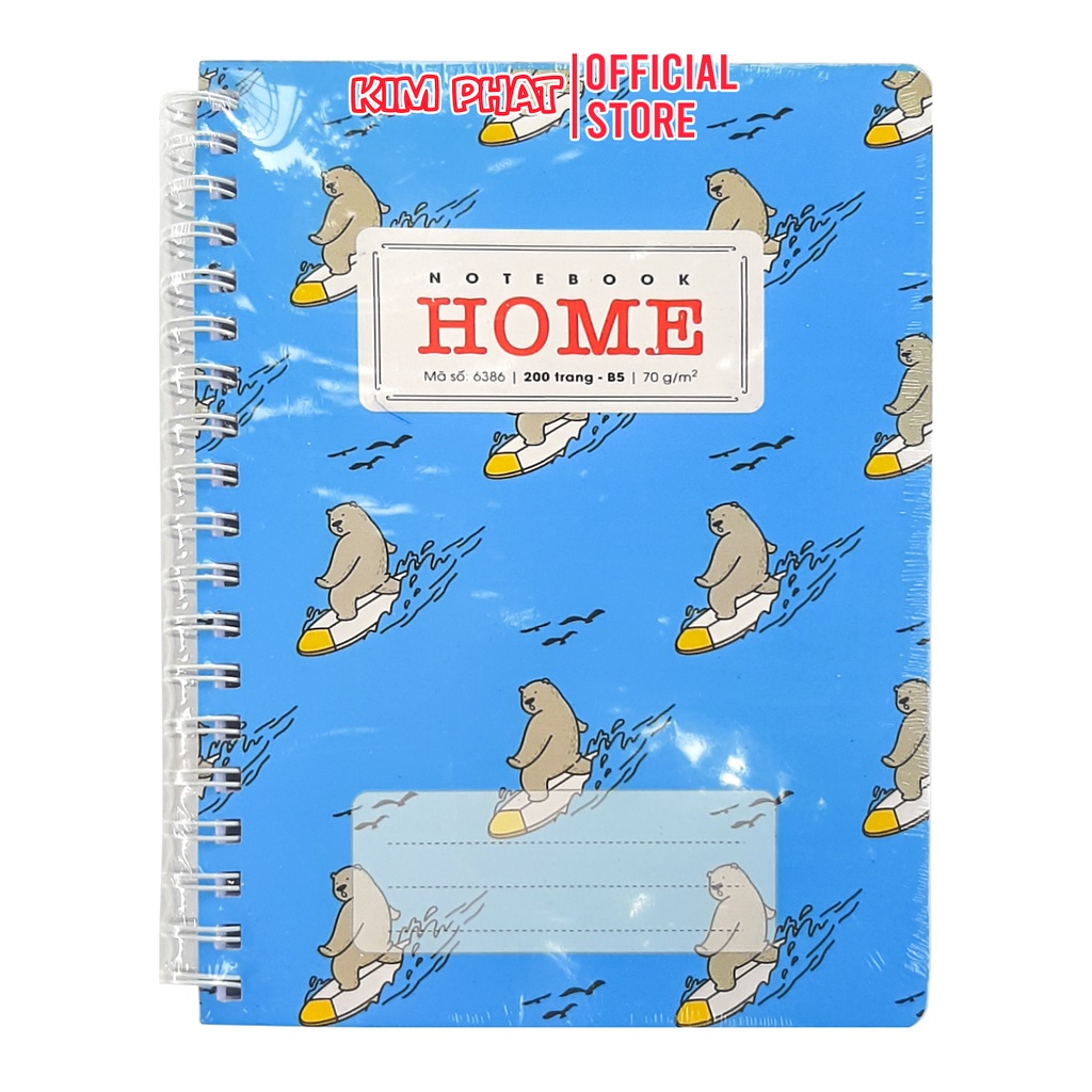 Sổ Lò Xo A4 Kẻ Ngang Bìa Bồi Cao cấp 200 Trang Home - Hải Tiến A4/B5/A5/A6