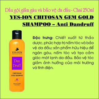 DẦU GỘI NGĂN GÀU NẤM TÓC VÀ BẢO VỆ DA ĐẦU GEM GOLD SHAMPOO 250ML - GGSAD250