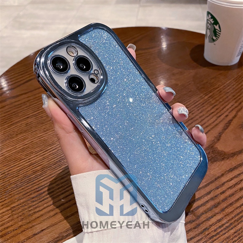 Ốp Điện Thoại Mềm Trong Suốt Mạ Điện Lấp Lánh Cho iPhone 11 12 13 Pro Max