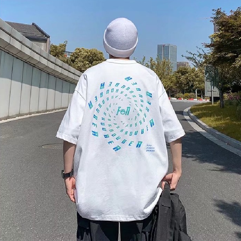 Áo Thun Tay Ngắn Dáng Rộng In Chữ Thời Trang Mùa Hè Cho Nam Và Nữ Size M-5XL