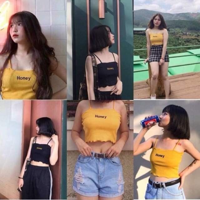 ÁO 2 DÂY HONEY CROPTOP