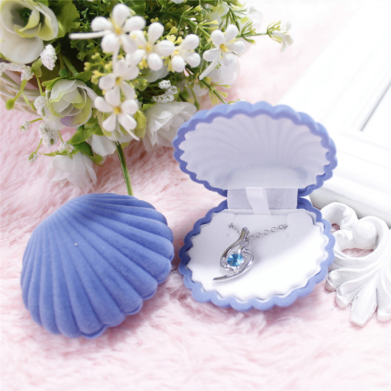 1 Hộp Đựng Nhẫn Hình Vỏ Sò Đáng Yêu