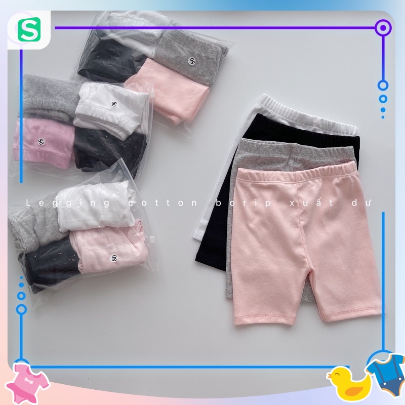 SET 4 QUẦN LEGGING LỬNG VẢI BOZIP CHO BÉ