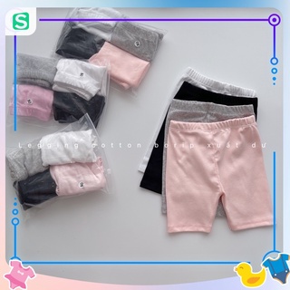 Set 4 quần legging lửng vải bozip cho bé