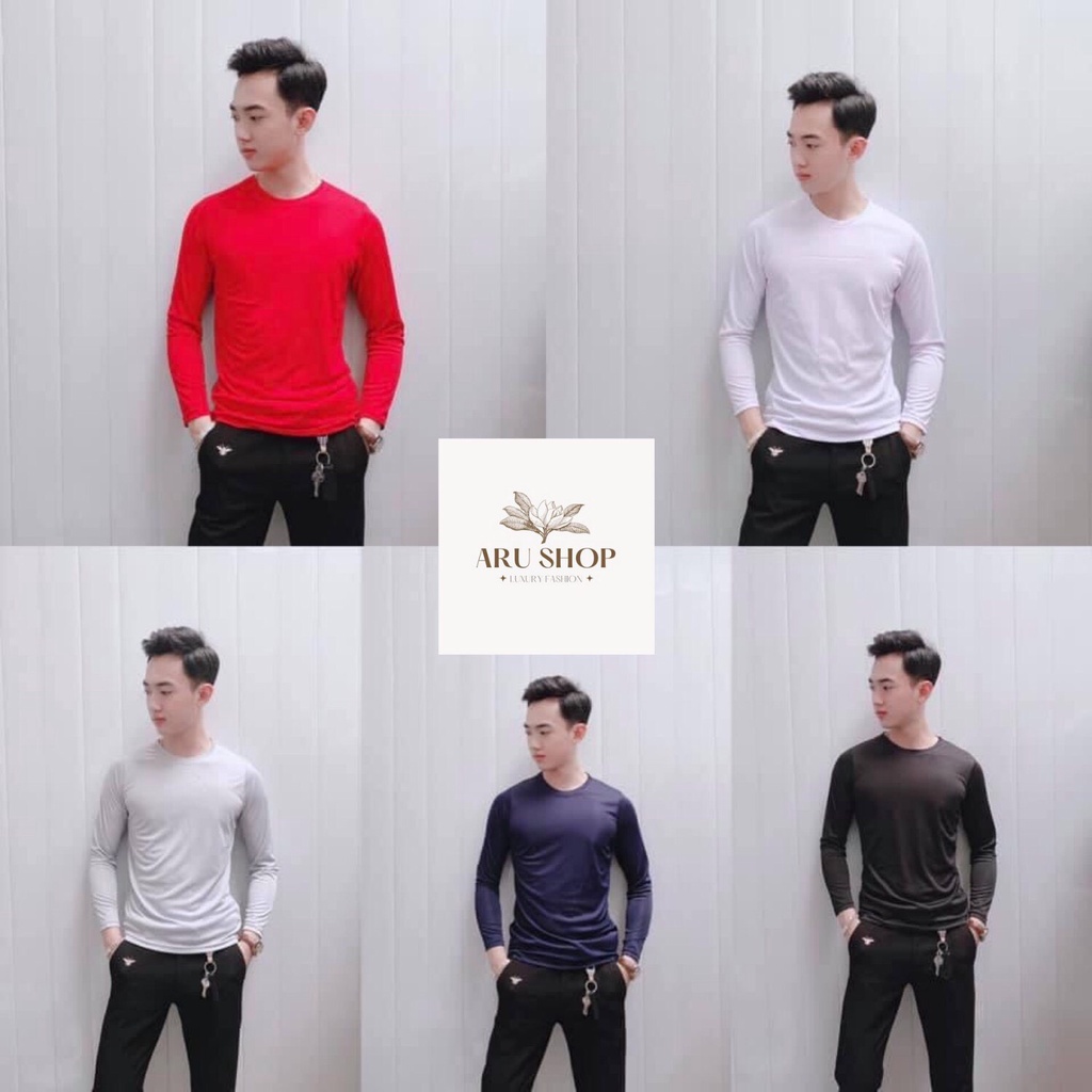 Áo thu đông nam cổ tròn dài tay giữ nhiệt co giãn cao cấp, giữ ấm cơ thể, áo dáng ôm cao cấp