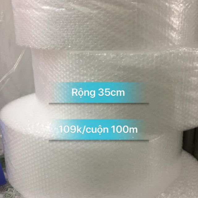 (35cm x 100m) Cuộn bong bóng nổ/xốp nổ/xốp bóp/bong bóng khí rộng 35cm dùng gói hàng dễ vỡ