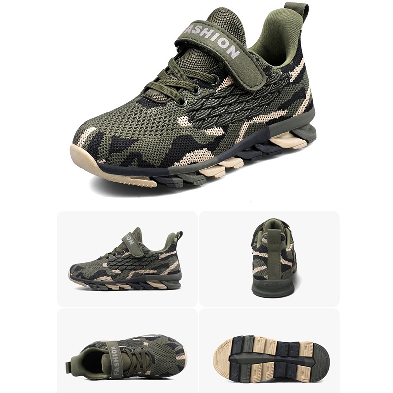 Giày thể thao dệt kim thoáng khí họa tiết rằn ri thời trang tùy chọn màu sắc dành cho bé size 28-40