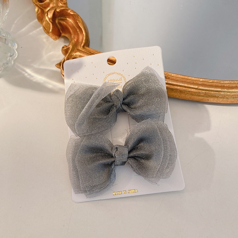 Set 2 Kẹp Tóc Hình Nơ Dễ Thương Phong Cách Hàn Quốc Cho Bé Gái