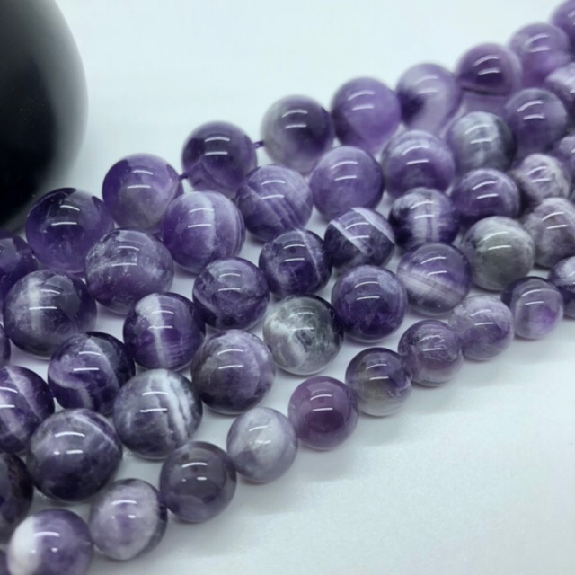 Chuỗi Hạt Đá Thạch Anh Tím Tự Nhiên 4-12mm Dùng Làm Đồ Trang Sức Thủ Công