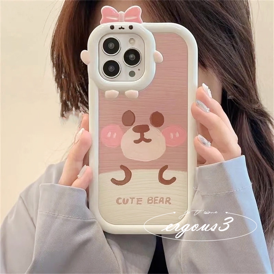 Ốp lưng gấu nâu dễ thương cho điện thoại vivo Y12s Y12A Y20 Y20S Y20i Y21 Y21s Y33s Y02s Y16 Y19 Y15A Y15S Y1s Y91C Y91i Y35 T1X Y17 Y15 Y12 Y22 Y22S Y02 V23e V25 V23 V20Pro Y33T Y50 Y30i S1 Y20G Y30G