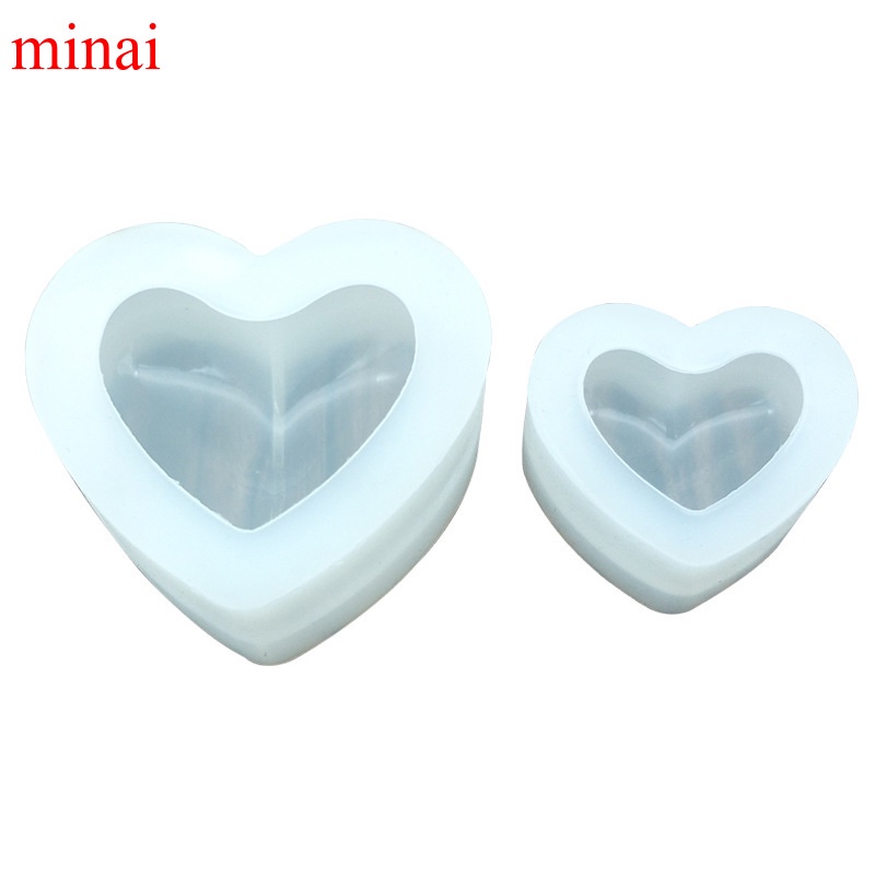 Khuôn silicon tạo hình làm nến hình trái tim 3D DIY