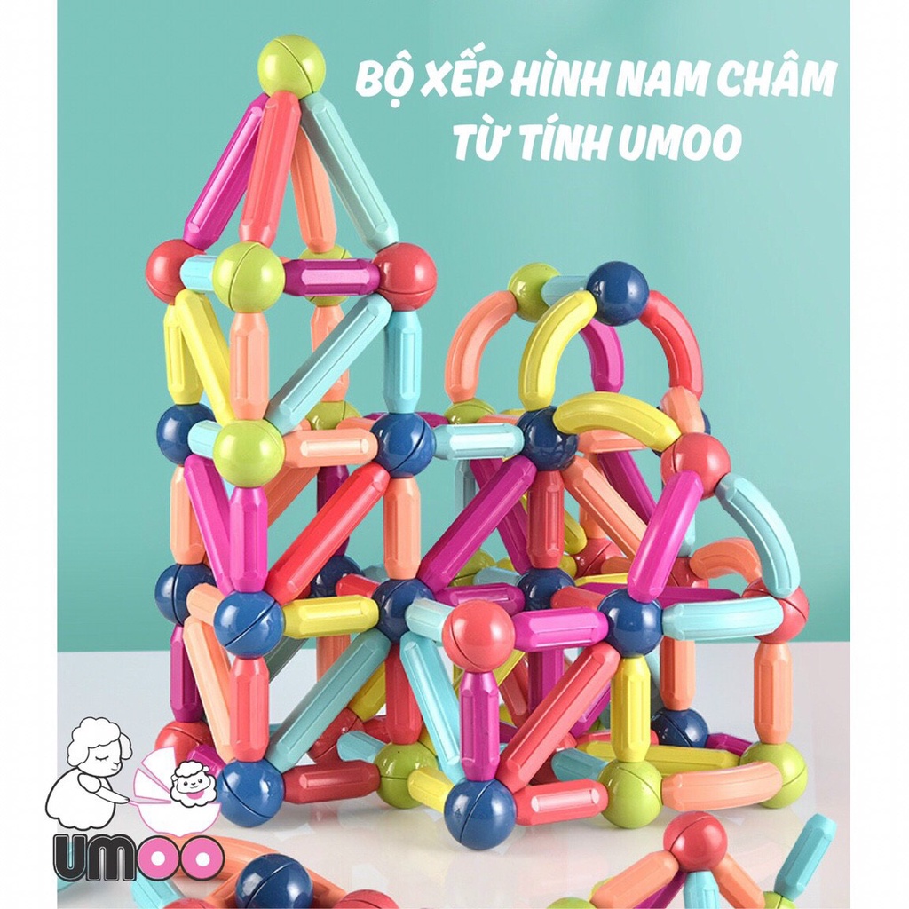 Bộ đồ chơi xếp hình nam châm từ tính Umoo UM-1085 giúp bé phát triển khả năng tư duy, sáng tạo, an toàn cho bé