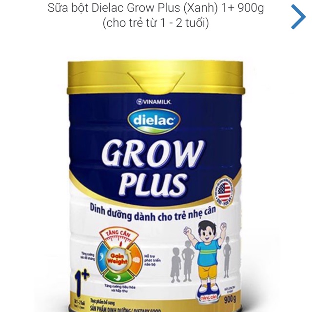 Sữa bột Dielac Grow Plus (Xanh) 1+ 900g (cho trẻ từ 1-2 tuổi). đã hết han