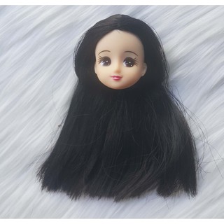 Đầu búp bê Licca chính hãng, tóc đen thẳng mượt, không mái