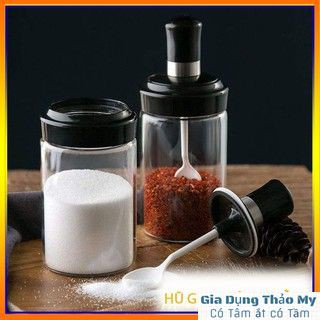 Hũ đựng gia vị có kèm thìa Lọ đựng gia vị Chai đựng gia vị