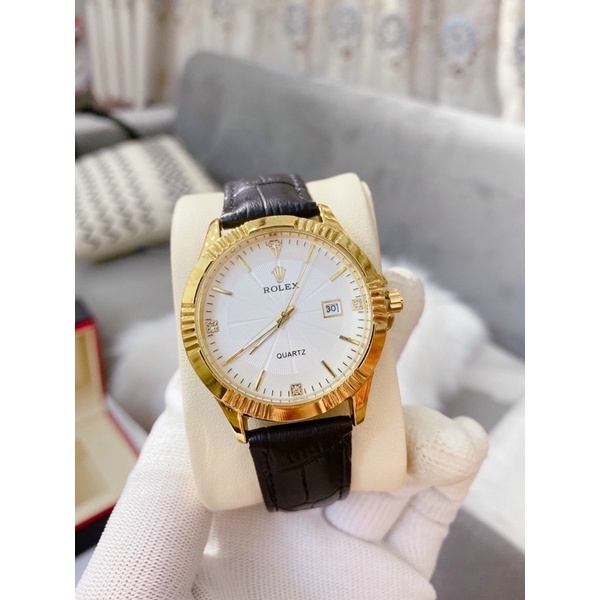 Đồng Hồ Rolex Nam Dây Da Viền Băm Cao Cấp Thời Trang Có Lịch Ngày Giá | BigBuy360 - bigbuy360.vn
