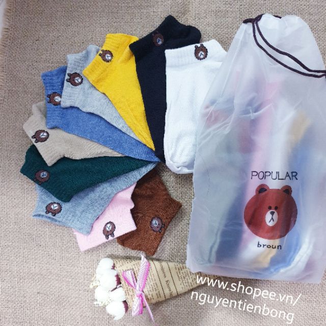 Sỉ 10 đôi tất gấu brown/vớ gấu brown | BigBuy360 - bigbuy360.vn