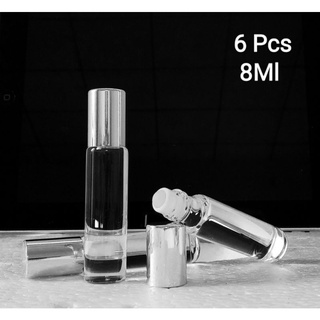 Combo 6 lọ thủy tinh cao cấp 8ml chai trong suốt dạng lăn dùng để chiết đựng tinh dầu dubai nước hoa son môi dạng lỏng