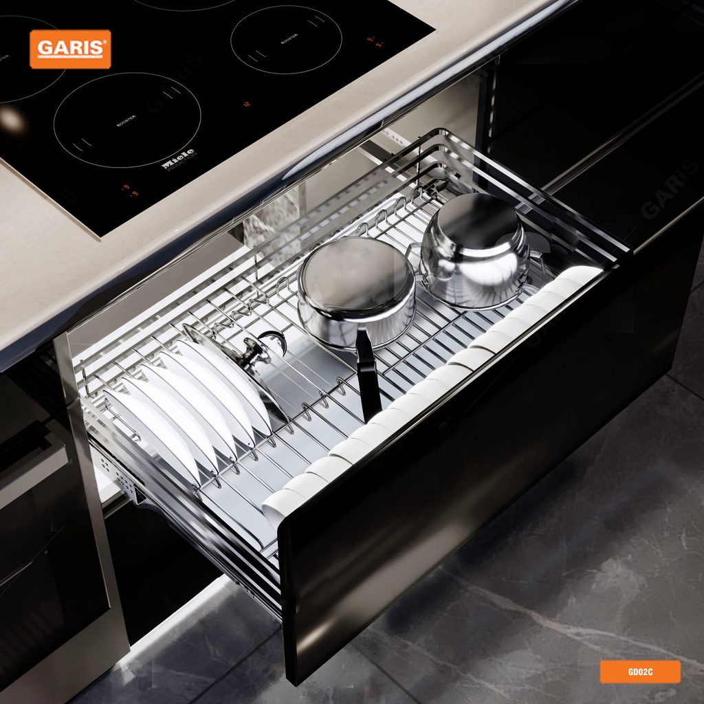 [FREESHIP HCM] Giá Bát Đĩa Garis GD02C - Nan Vuông - Inox 304 - Dùng Cho Cánh Kéo