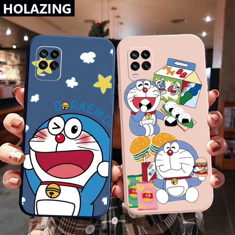 Ốp điện thoại silicon viền vuông hình Doraemon cho REALME C25S C17 C15 C12 C11 REALME 8 PRO 7 7I X7 PRO REALME5 5I 5S 6I