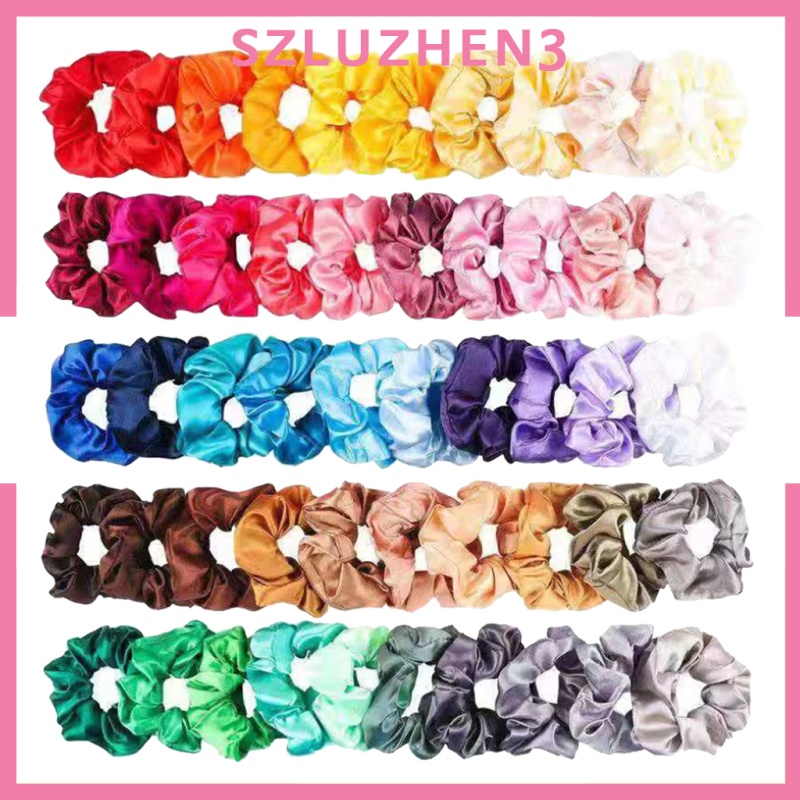 [SmartHome ] 50 Strong Elastic Ballet Dance Gym Hair Scrunchies Ponytail Holder Hair Ties