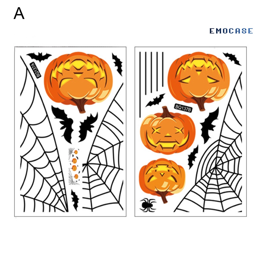 Set 2 / 4 Miếng Dán Kính Cửa Sổ Bằng PVC Trang Trí Tiệc Halloween