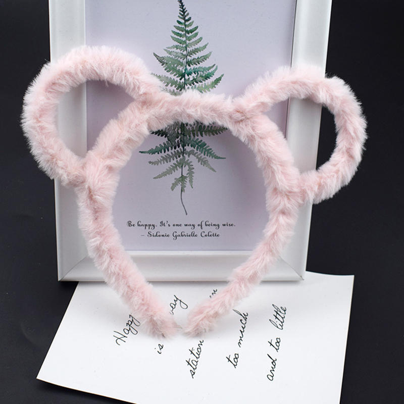 【cfh】Lovely Cat/Rabbit Ear Hairband Faux Fur Color Plush Hairband Hair Accessories