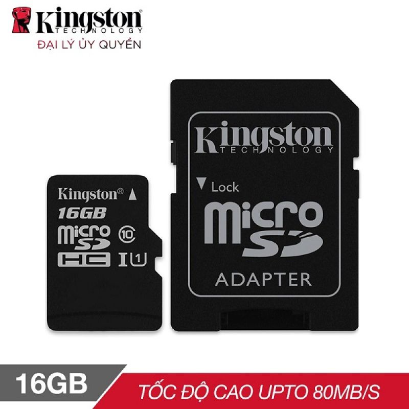 Thẻ Nhớ Micro SD Kingston 16Gb Class 10 - Hàng Chính Hãng Bảo Hành 5 Năm